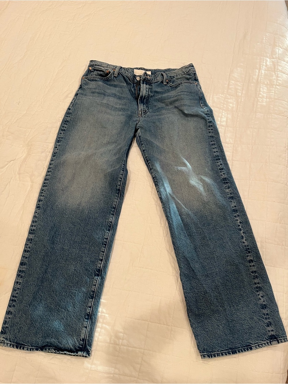 MOTHER “The Dodgers Sneak” Straight-Leg Jeans - Blue Wash